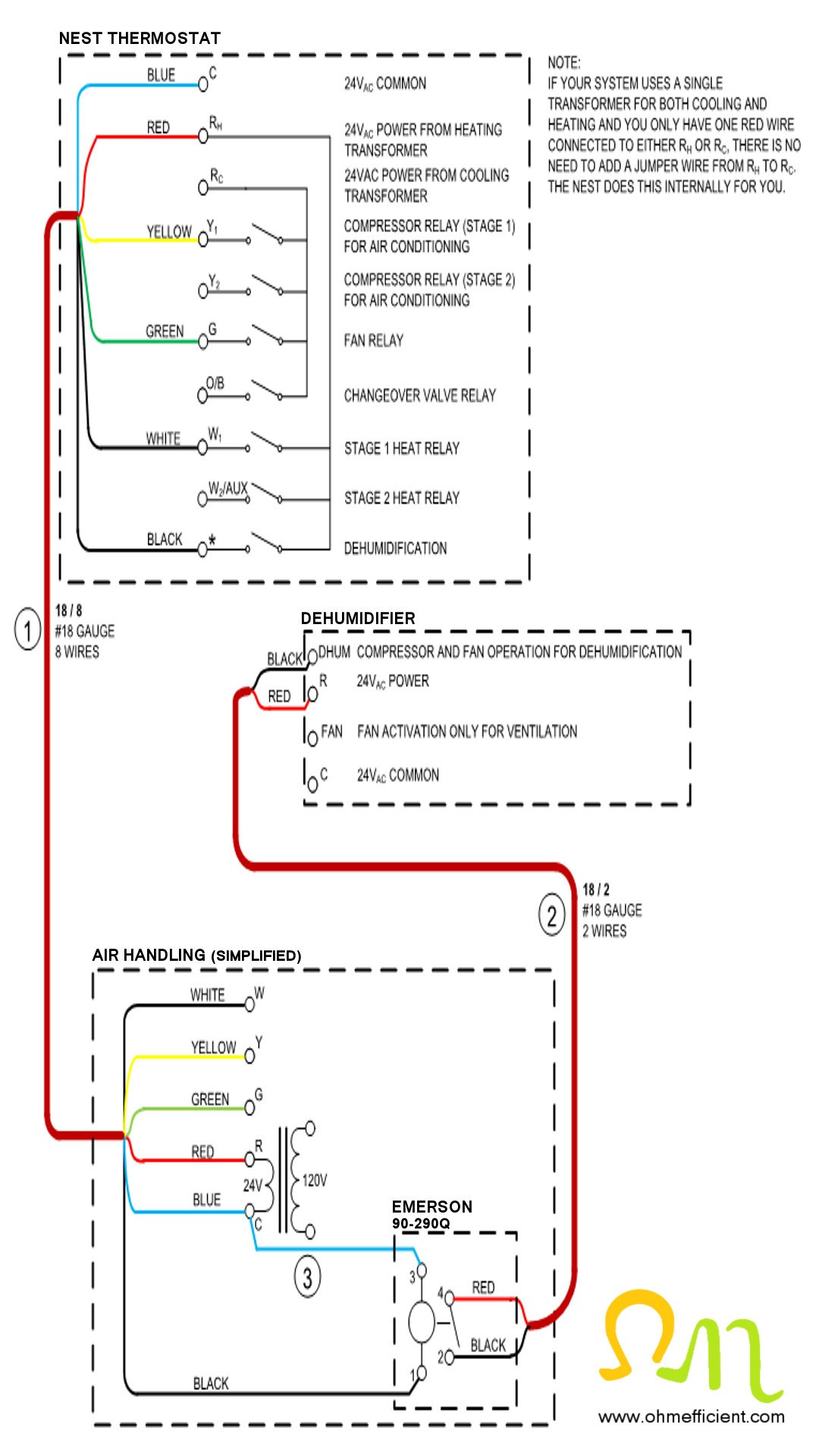 F5b1 Heat And Cooling Thermostat Wiring Diagrams For Two 3