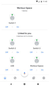 Google Home Switch 1 Workout Space