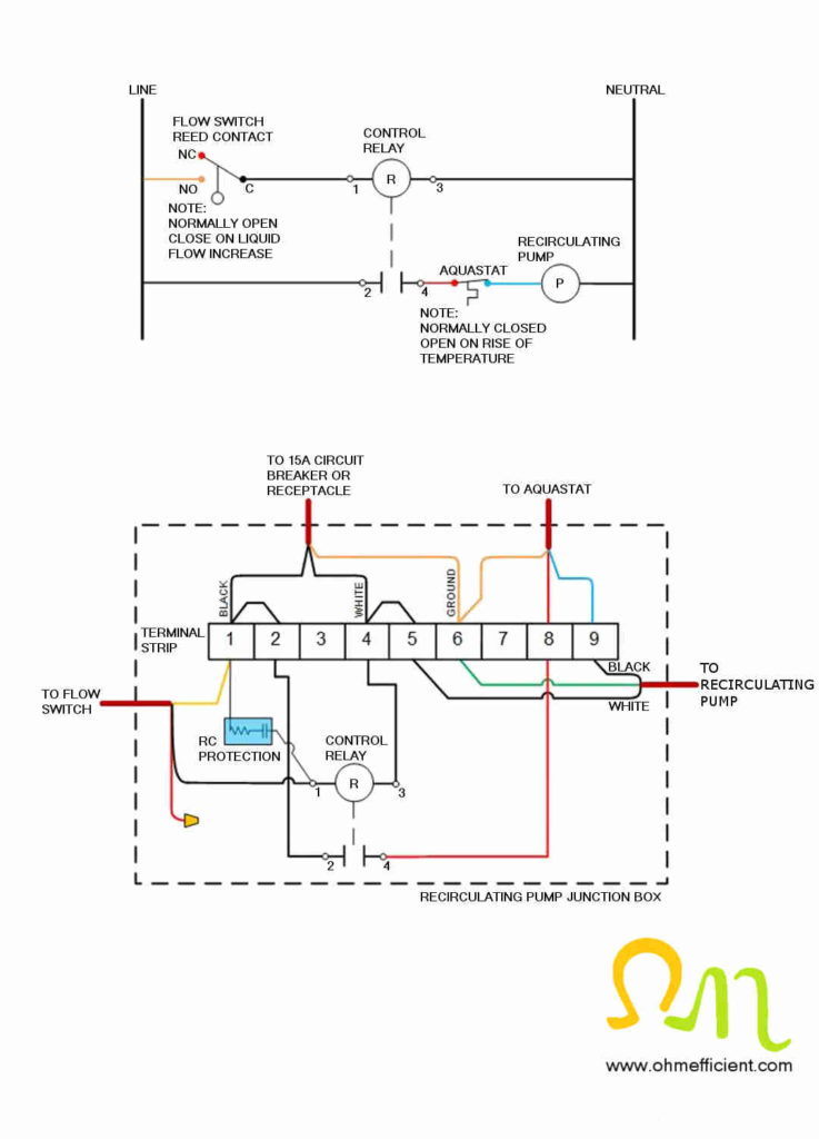 Recirculating pump flow switch wiring diagram